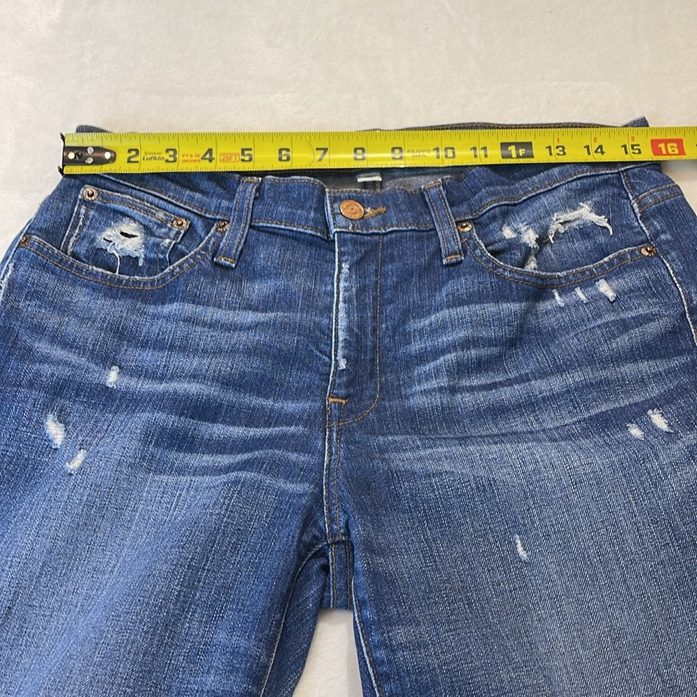 J CREW SLIM BROKEN IN BOYFRIEND SIZE 28 Women's Distressed Blue Jeans - Picture 4 of 7